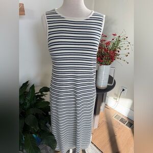 Wishlist Navy and White Striped Midi Dress